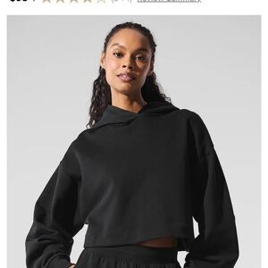 ALO Yoga Black Cropped Sweatshirt